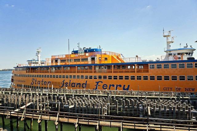 Staten Island Ferry docked at St. George.